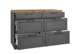 Held Küchen Unterschrank Kempten 120 cm Grau/Graphit