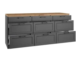 Held Küchen Unterschrank Kempten 180 cm Grau/Graphit