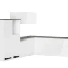 Held Küchen Winkelküche Gera 300 cm Weiß/Beton ohne E-Geräte