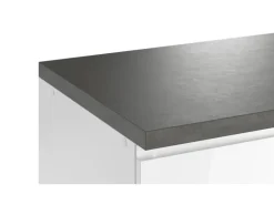 Held Küchen Winkelküche Gera 240 cm Weiß/Beton mit E-Geräten /autark Induktion