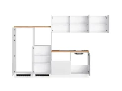 Held Küchen Winkelküche Gera 300 cm Weiß/Wotan ohne E-Geräte