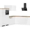 Held Küchen Winkelküche Gera 300 cm Weiß/Wotan mit E-Geräten Induktion