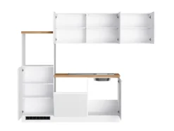 Held Küchen Winkelküche Gera 240 cm Weiß/Wotan ohne E-Geräte