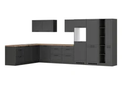 Held Küchen Winkelküche Kempten 420 cm Grau/Graphit ohne E-Geräte
