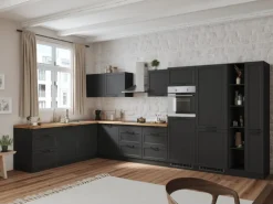 Held Küchen Winkelküche Kempten 420 cm Grau/Graphit ohne E-Geräte