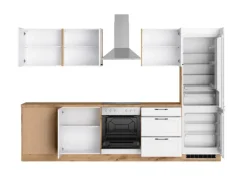 Held Küchen Winkelküche Kempten 300 cm mit E-Geräten Wotan/Weiß