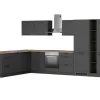 Held Küchen Winkelküche Kempten 360 cm mit E-Geräten Graphit/Grau