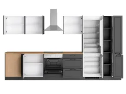 Held Küchen Winkelküche Kempten 360 cm mit E-Geräten Graphit/Grau