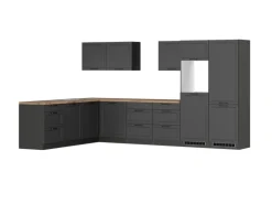 Held Küchen Winkelküche Kempten 360 cm Grau/Graphit ohne E-Geräte
