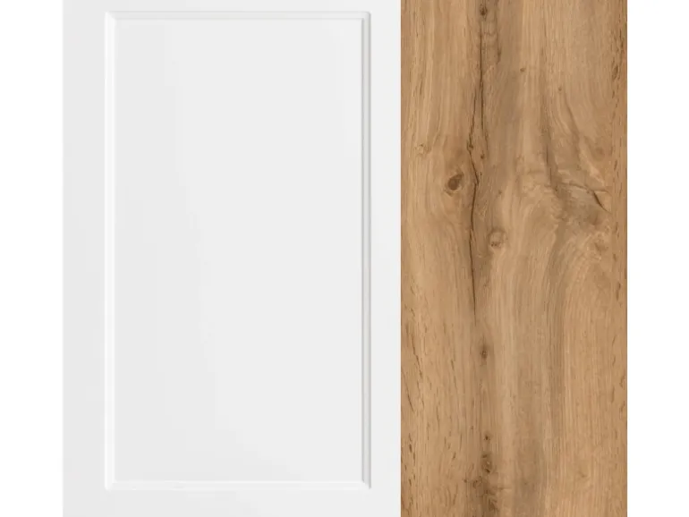 Held Küchen Winkelküche Kempten 420 cm Weiß/Wotan mit E-Geräten Induktion