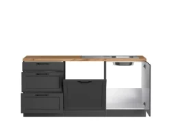 Held Küchen Winkelküche Kempten 300 cm ohne E-Geräte Graphit/Grau