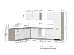 Held Küchen Winkelküche Kempten 300 cm ohne E-Geräte Graphit/Grau