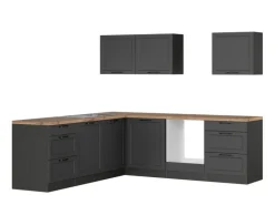Held Küchen Winkelküche Kempten 240 cm ohne E-Geräte Graphit/Grau