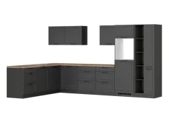 Held Küchen Winkelküche Kempten 360 cm Grau/Graphit ohne E-Geräte /autark