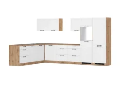 Held Küchen Winkelküche Kempten 360 cm Weiß/Wotan ohne E-Geräte