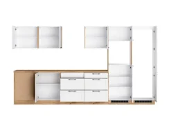 Held Küchen Winkelküche Kempten 360 cm Weiß/Wotan ohne E-Geräte