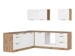 Held Küchen Winkelküche Kempten 240 cm ohne E-Geräte Wotan/Weiß