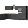 Held Küchen Winkelküche Kempten 420 cm Grau/Graphit mit E-Geräten Induktion