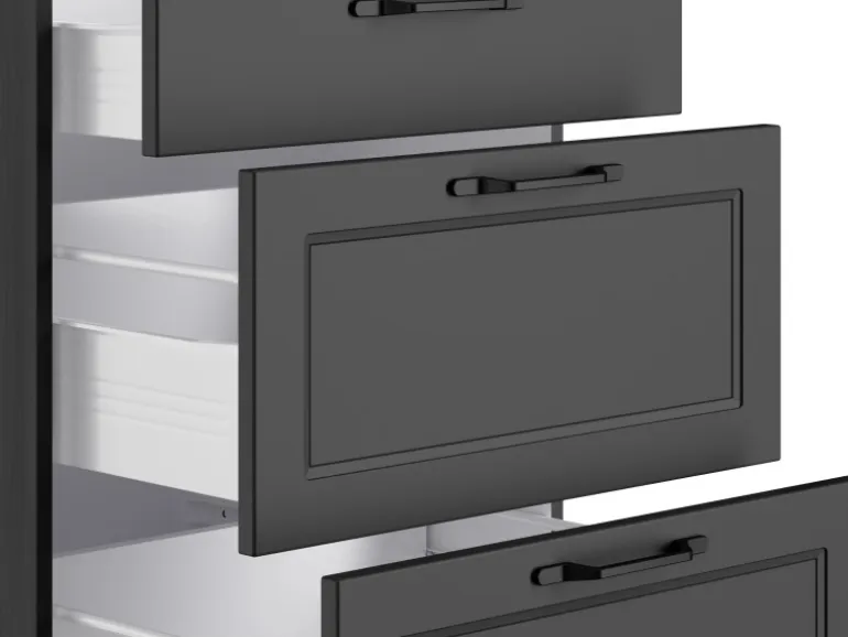 Held Küchen Winkelküche Kempten 360 cm Weiß/Wotan mit E-Geräten Induktion