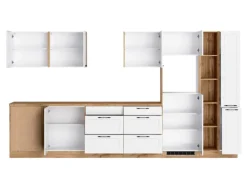 Held Küchen Winkelküche Kempten 360 cm Weiß/Wotan ohne E-Geräte /autark