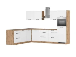 Held Küchen Winkelküche Kempten 300 cm mit E-Geräten Grau/Graphit autark Indukt.