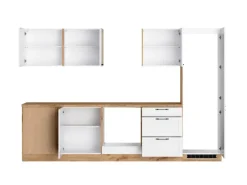 Held Küchen Winkelküche Kempten 300 cm ohne E-Geräte Wotan/Weiß