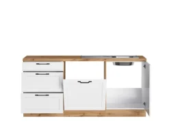 Held Küchen Winkelküche Kempten 300 cm ohne E-Geräte Wotan/Weiß