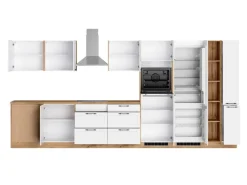 Held Küchen Winkelküche Kempten 420 cm Weiß/Wotan mit E-Geräte