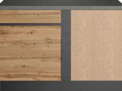 Held Möbel Küchen-Eckschrank Turin 120 cm Wotaneiche/Graphit