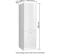 Held Möbel Küchen-Gefrierschrankumbau Mailand 60 cm Hochglanz Weiß/Weiß