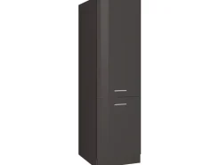 Held Möbel Küchen-Gefrierschrankumbau Mailand 60 cm Hochglanz Graphit/Graphit