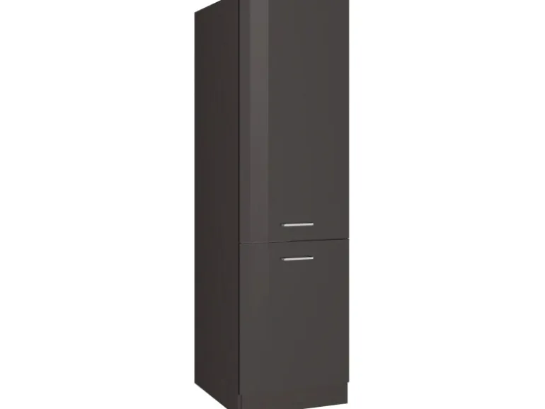 Held Möbel Küchen-Gefrierschrankumbau Mailand 60 cm Hochglanz Graphit/Graphit