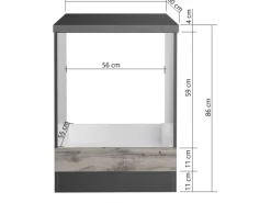 Held Möbel Küchen-Herdumbauschrank Turin 60 cm Graphit/Wotaneiche