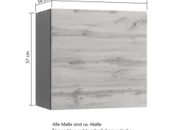 Held Möbel Küchen-Hängeschrank Turin 60 cm Wotaneiche/Graphit