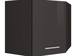 Held Möbel Küchen-Küchen-Eck-Hängeschrank Mailand 60cm Hochglanz Graphit/Graphit