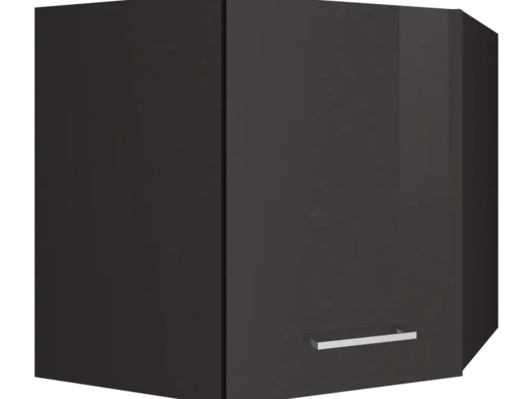 Held Möbel Küchen-Küchen-Eck-Hängeschrank Mailand 60cm Hochglanz Graphit/Graphit