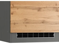 Held Möbel Küchen-Kühlschrankumbauschrank Turin 60 cm Wotaneiche/Graphit