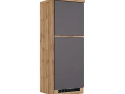 Held Möbel Küchen-Kühlschrankumbauschrank Turin 60 cm Graphit/Wotaneiche