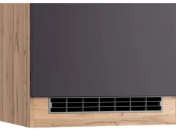 Held Möbel Küchen-Kühlschrank/Ofenumbauschrank  Turin 60 cm Graphit/Wotaneiche