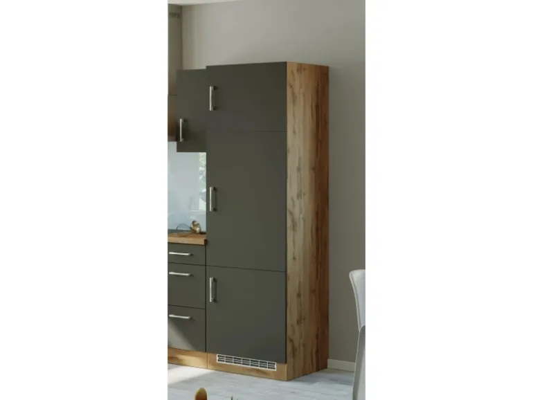 Held Möbel Küchen-Kühlschr.umbau Sorrento 60x200x60cm Nische Anthra.-WotanEiche