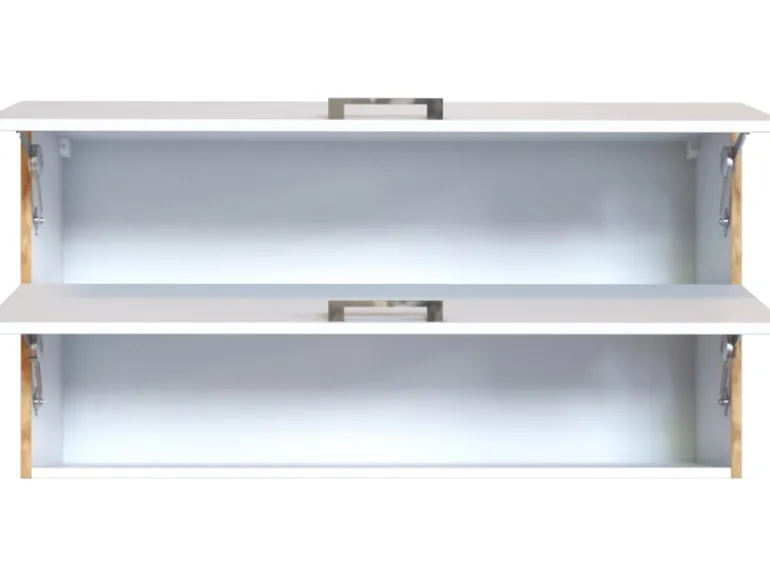 Held Möbel Küchen-Klapphängeschrank Sorrento BxHxT 110x 57x 34cm Weiß-Wotaneiche