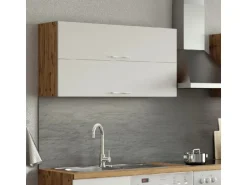 Held Möbel Küchen-Klapphängeschrank Sorrento BxHxT 110x 57x 34cm Weiß-Wotaneiche