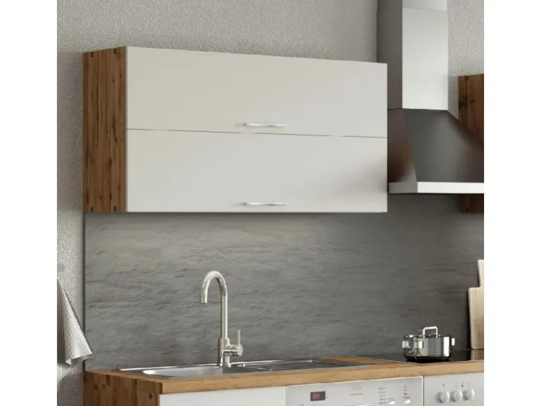 Held Möbel Küchen-Klapphängeschrank Sorrento BxHxT 110x 57x 34cm Weiß-Wotaneiche