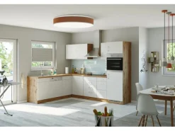 Held Möbel Küchen-Klapphängeschrank Sorrento BxHxT 110x 57x 34cm Weiß-Wotaneiche