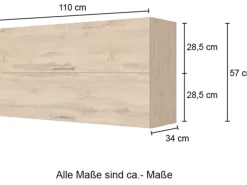 Held Möbel Küchen-Klapphängeschrank Sorrento B110xH57xT34cm Anthra.-WotanEiche