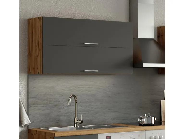 Held Möbel Küchen-Klapphängeschrank Sorrento B110xH57xT34cm Anthra.-WotanEiche