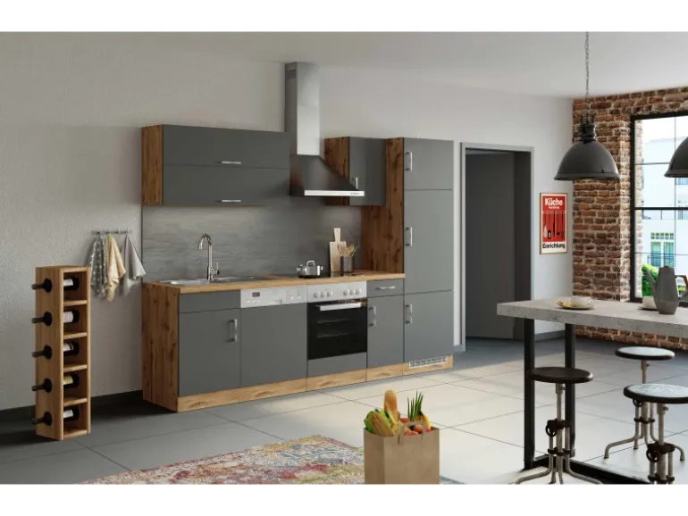 Held Möbel Küchen-Klapphängeschrank Sorrento B110xH57xT34cm Anthra.-WotanEiche