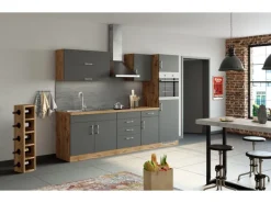 Held Möbel Küchen-Klapphängeschrank Sorrento 100x57x34cm Anthra.-WotanEiche