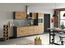 Held Möbel Küchen-Klapphängeschrank Sorrento BxHxT 100x57x34cm Wotaneiche-Grafit