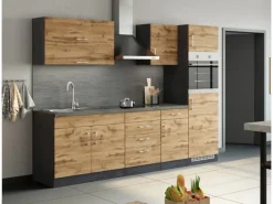 Held Möbel Küchen-Klapphängeschrank Sorrento BxHxT 100x57x34cm Wotaneiche-Grafit